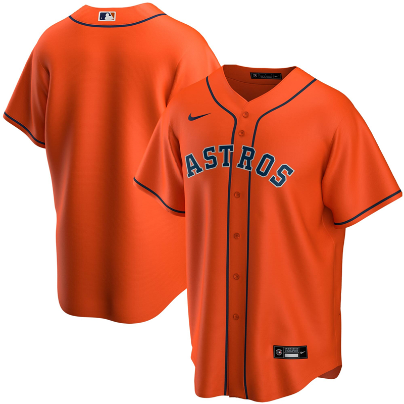 2020 MLB Men Houston Astros Nike Orange Alternate 2020 Replica Team Jersey 1->houston astros->MLB Jersey